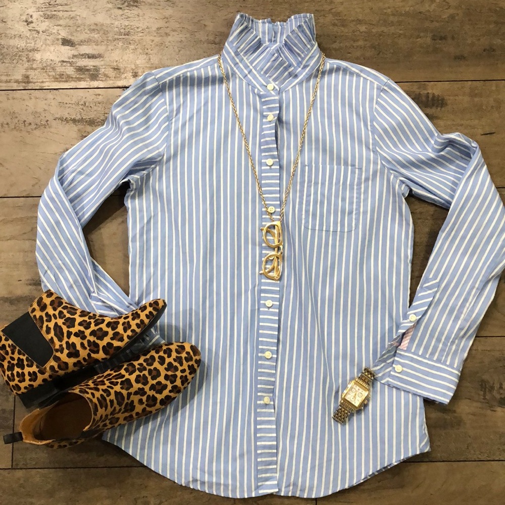 Gap Blue Striped Blouse